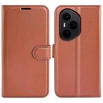 For Honor 400 Pro Global 160.8mm Litchi Texture Horizontal Flip Leather Phone Case with Holder(Brown)