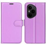 For Honor 400 Pro Global 160.8mm Litchi Texture Horizontal Flip Leather Phone Case with Holder(Purple)