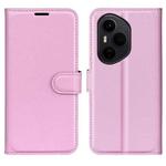 For Honor 400 Pro Global 160.8mm Litchi Texture Horizontal Flip Leather Phone Case with Holder(Pink)