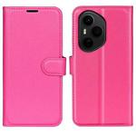 For Honor 400 Pro Global 160.8mm Litchi Texture Horizontal Flip Leather Phone Case with Holder(Rose Red)