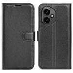 For Honor 400 Global Litchi Texture Horizontal Flip Leather Phone Case with Holder(Black)