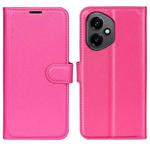 For Honor 400 Global Litchi Texture Horizontal Flip Leather Phone Case with Holder(Rose Red)