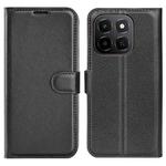 For Honor X6c Litchi Texture Horizontal Flip Leather Phone Case with Holder(Black)