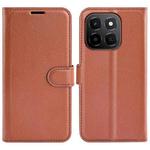 For Honor X6c Litchi Texture Horizontal Flip Leather Phone Case with Holder(Brown)