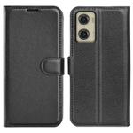For Motorola Moto G Stylus 5G 2024 Litchi Texture Horizontal Flip Leather Phone Case with Holder(Black)