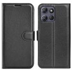 For Motorola Moto G Power 2025 Litchi Texture Horizontal Flip Leather Phone Case with Holder(Black)