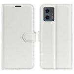 For Motorola Moto G 5G 2023 Litchi Texture Horizontal Flip Leather Phone Case with Holder(White)