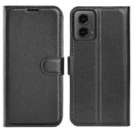 For Motorola Moto G 5G 2024 Litchi Texture Horizontal Flip Leather Phone Case with Holder(Black)