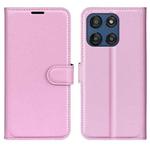 For Motorola Moto G Stylus 5G 2025 Litchi Texture Horizontal Flip Leather Phone Case with Holder(Pink)