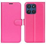 For Motorola Moto G Stylus 5G 2025 Litchi Texture Horizontal Flip Leather Phone Case with Holder(Rose red)