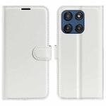 For Motorola Edge 60 / 60 Fusion Litchi Texture Horizontal Flip Leather Phone Case with Holder(White)
