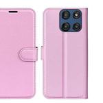 For Motorola Edge 60 / 60 Fusion Litchi Texture Horizontal Flip Leather Phone Case with Holder(Pink)