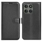For Motorola Edge 60 Pro Litchi Texture Horizontal Flip Leather Phone Case with Holder(Black)