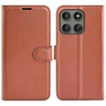 For Motorola Edge 60 Pro Litchi Texture Horizontal Flip Leather Phone Case with Holder(Brown)