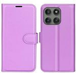 For Motorola Edge 60 Pro Litchi Texture Horizontal Flip Leather Phone Case with Holder(Purple)