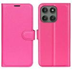 For Motorola Edge 60 Pro Litchi Texture Horizontal Flip Leather Phone Case with Holder(Rose red)