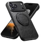For iPhone 17 Pro Suteni G3 Oil Wax 360 Rotation Holder MagSafe Back Phone Case(Black)
