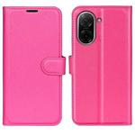 For Redmi A5 4G 173.3mm Litchi Texture Horizontal Flip Leather Phone Case with Holder(Rose Red)