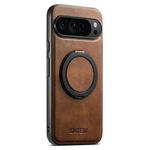 For Google Pixel 10 Pro Suteni G3 Suteni G3 Oil Wax 360 Rotation Holder MagSafe Back Phone Case(Brown)