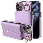 For iPhone 11 Pro Max Diagonal Crossbody Ring Organ Wallet Leather Back Phone Case(Purple)