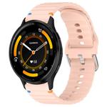 For Garmin Venu 3 Wavy Grain Stitched 22mm Silicone Watch Band(Pink)
