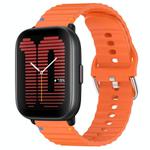 For Amazfit Active Wavy Grain Stitched 20mm Silicone Watch Band(Orange)