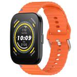 For Amazfit Bip 5 / GTR 4 Wavy Grain Stitched 22mm Silicone Watch Band(Orange)