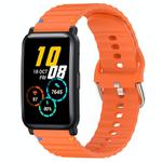 For Honor Watch ES / Magic Watch 2 42mm Wavy Grain Stitched 20mm Silicone Watch Band(Orange)