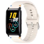 For Honor Watch ES / Magic Watch 2 42mm Wavy Grain Stitched 20mm Silicone Watch Band(Starlight)