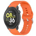 For COROS Pace 3 Wavy Grain Stitched 22mm Silicone Watch Band(Orange)