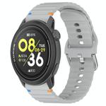 For COROS Pace 3 Wavy Grain Stitched 22mm Silicone Watch Band(Gray)