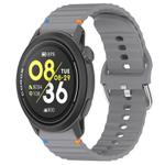 For COROS Pace 3 Wavy Grain Stitched 22mm Silicone Watch Band(Space Gray)