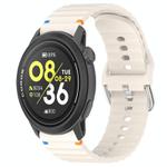 For COROS Pace 3 Wavy Grain Stitched 22mm Silicone Watch Band(Starlight)