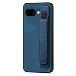 For Google Pixel 9a Retro Wristband Holder Leather Back Phone Case(Blue)