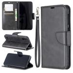 Retro Lambskin Texture Pure Color Horizontal Flip PU Leather Case for Galaxy A10&M10, with Holder & Card Slots & Wallet & Lanyard(Black)