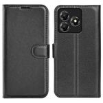 For ZTE Blade A36 Litchi Texture Horizontal Flip Leather Phone Case with Holder(Black)