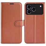 For ZTE Blade A76 4G Litchi Texture Horizontal Flip Leather Phone Case with Holder(Brown)