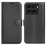 For ZTE Blade A56 Litchi Texture Horizontal Flip Leather Phone Case with Holder(Black)
