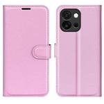 For OnePlus 13T Litchi Texture Horizontal Flip Leather Phone Case with Holder(Pink)