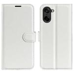 For OnePlus Nord CE5 / Ace 5 Racing Litchi Texture Horizontal Flip Leather Phone Case with Holder(White)