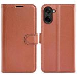 For OnePlus Nord CE5 / Ace 5 Racing Litchi Texture Horizontal Flip Leather Phone Case with Holder(Brown)