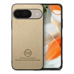 For Google Pixel 9 / 9 Pro Twill Fabric Leather Skin Back Phone Case(Khaki)