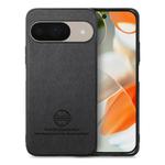 For Google Pixel 9 / 9 Pro Twill Fabric Leather Skin Back Phone Case(Black)