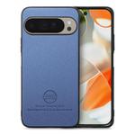 For Google Pixel 9 Pro XL Twill Fabric Leather Skin Back Phone Case(Blue)