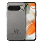 For Google Pixel 9 Pro XL Twill Fabric Leather Skin Back Phone Case(Gray)
