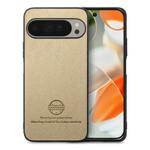For Google Pixel 9 Pro XL Twill Fabric Leather Skin Back Phone Case(Khaki)