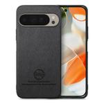 For Google Pixel 9 Pro XL Twill Fabric Leather Skin Back Phone Case(Black)