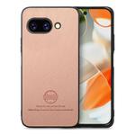 For Google Pixel 9a Twill Fabric Leather Skin Back Phone Case(Pink)