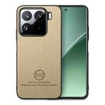 For Xiaomi 15 Pro Twill Fabric Leather Skin Back Phone Case(Khaki)