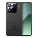 For Xiaomi 15 Pro Twill Fabric Leather Skin Back Phone Case(Black)